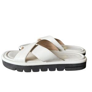 Stuart Weitzman Elodie slides sandals white size 6.5